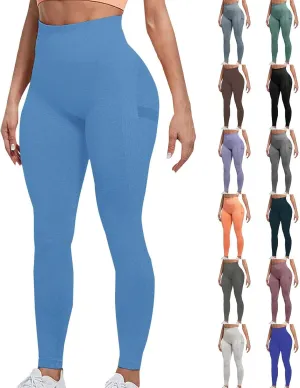Women's Sports Leggings High Waist Belly Yoga Pants Slim Butt Lifting Shapewear Seamless Workout Gym Fitness Tights