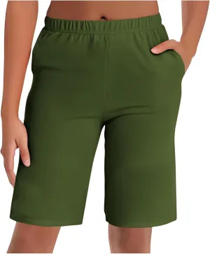 Women's Summer Soft Pajama Shorts Casual Elastic Waist Pj Bottoms Loose Sleepwear Lounge Bermuda Shorts with Pockets