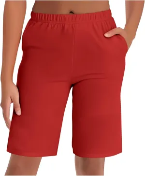 Women's Summer Soft Pajama Shorts Casual Elastic Waist Pj Bottoms Loose Sleepwear Lounge Bermuda Shorts with Pockets