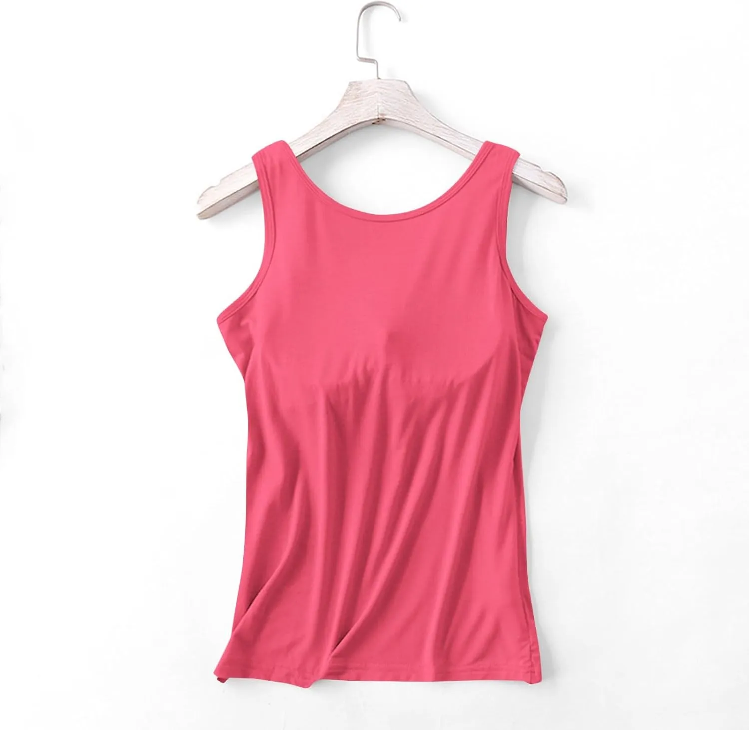 Womens Tank Tops with Built in Bra Summer Casual Basic Modal Padded Yoga Shirts Loose Stretch Workout Camisoles Tees