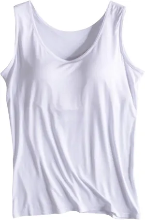 Womens Tank Tops with Built in Bra Workout Gym Padded Sports Bras Casual Summer Regular-Fit Stretch Yoga Shirts 2025