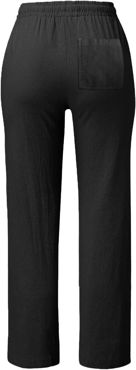 Women's Wide Leg Pants Winter Elastic Work Jeans with Pockets Fleece Lined Water Resistant