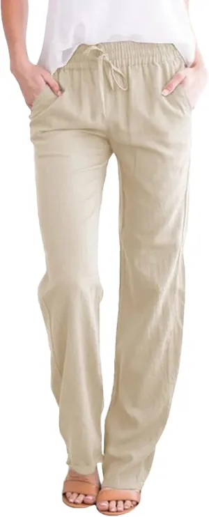 Women's Wide Leg Pants Winter Elastic Work Jeans with Pockets Fleece Lined Water Resistant