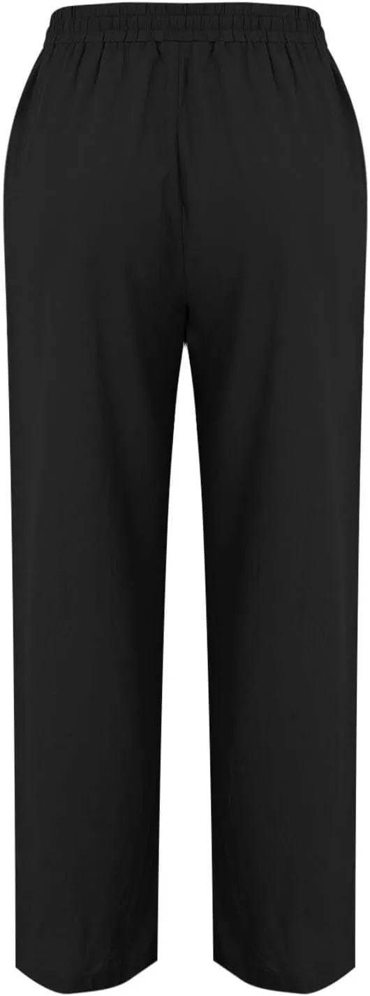 Women's Wide Leg Pants Winter Elastic Work Jeans with Pockets Fleece Lined Water Resistant