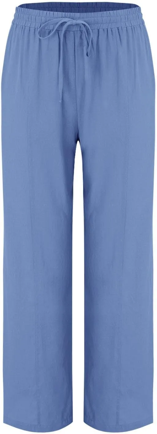 Women's Wide Leg Pants Winter Elastic Work Jeans with Pockets Fleece Lined Water Resistant