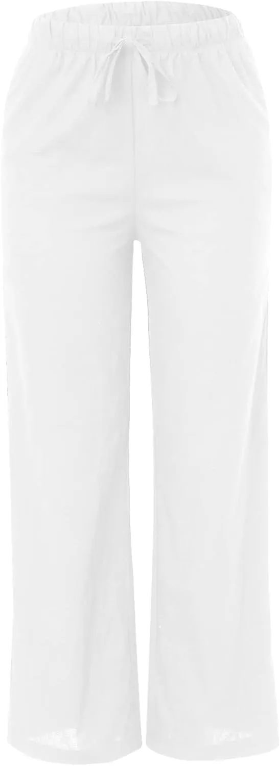 Women's Wide Leg Pants Winter Elastic Work Jeans with Pockets Fleece Lined Water Resistant
