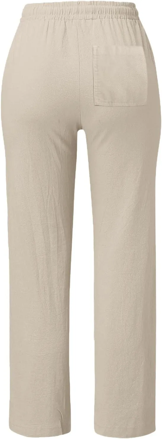 Women's Wide Leg Pants Winter Elastic Work Jeans with Pockets Fleece Lined Water Resistant