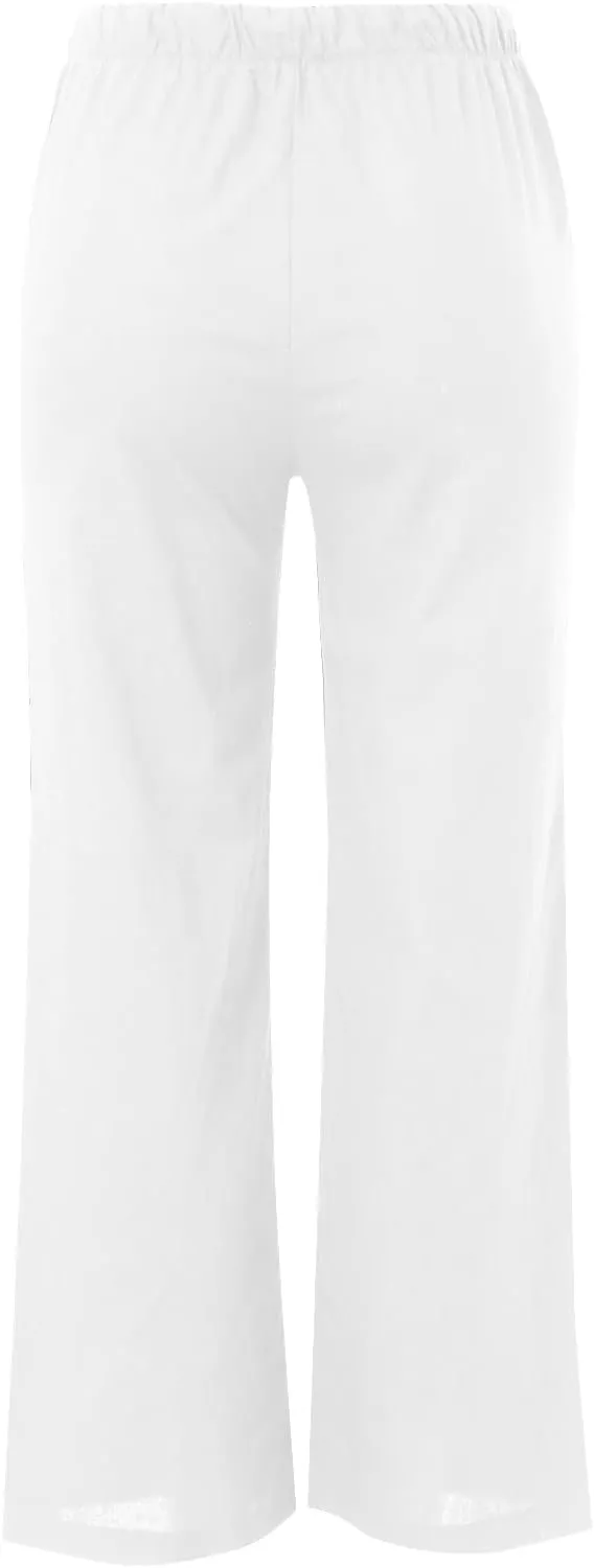 Women's Wide Leg Pants Winter Elastic Work Jeans with Pockets Fleece Lined Water Resistant