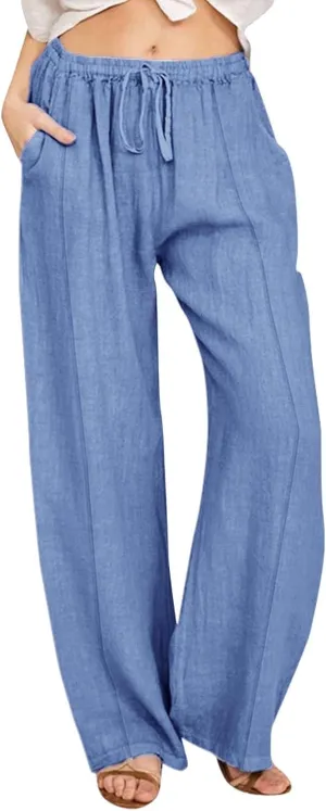 Women's Wide Leg Pants Winter Elastic Work Jeans with Pockets Fleece Lined Water Resistant