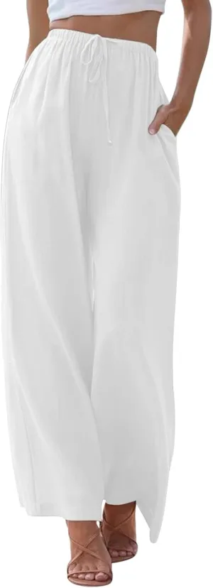 Women's Wide Leg Pants Winter Elastic Work Jeans with Pockets Fleece Lined Water Resistant