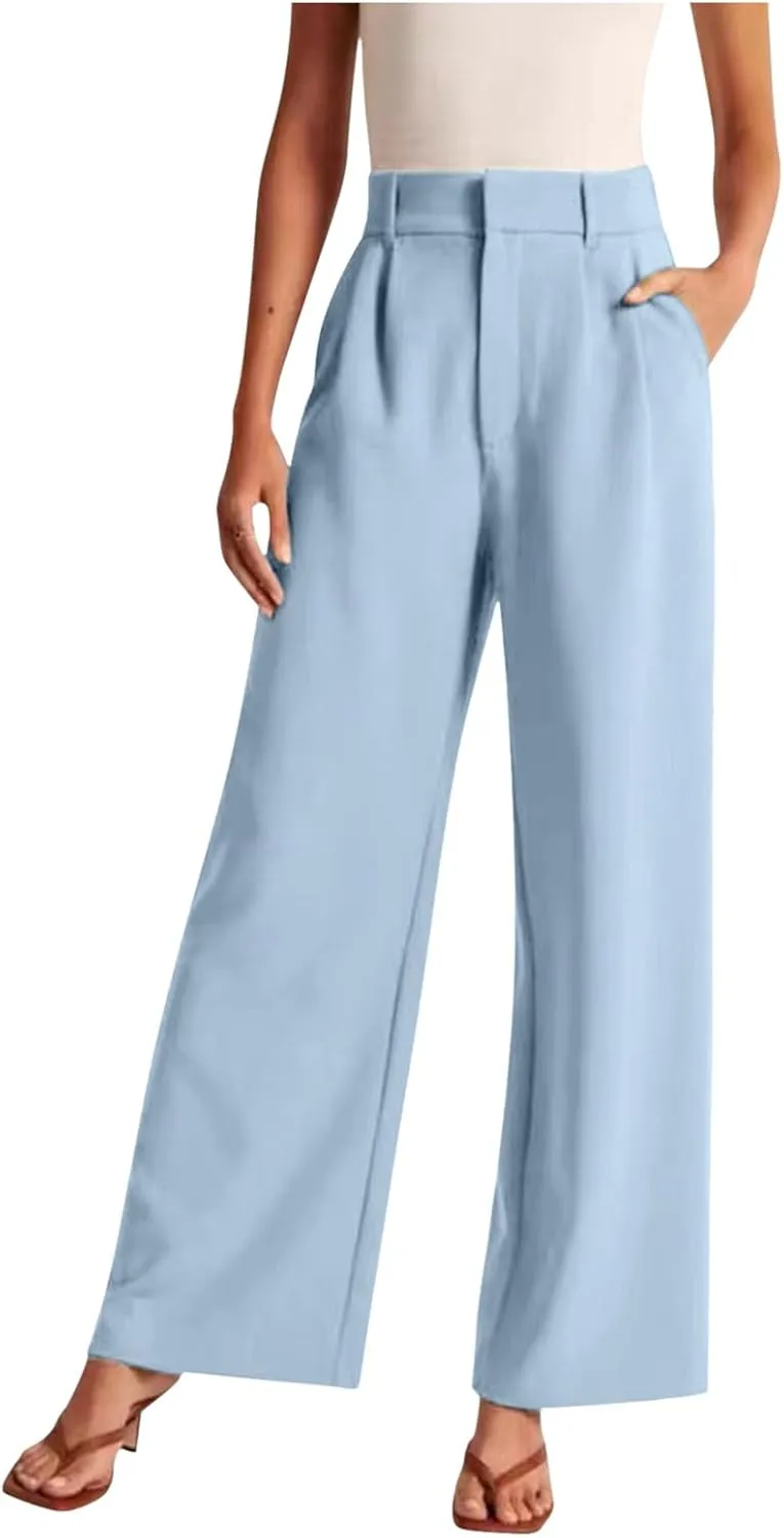 Women's Wide Leg Sweatpants Winter Fit Sports Slacks with Pockets Fleece Lined Water Resistant