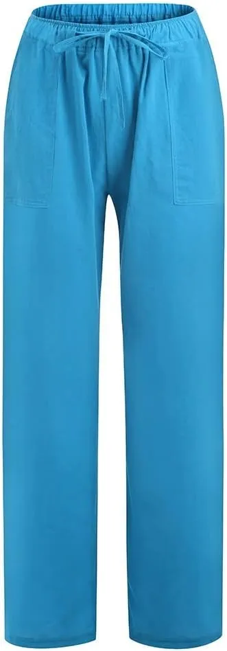 Women's Wide Leg Sweatpants Winter Fit Sports Slacks with Pockets Fleece Lined Water Resistant