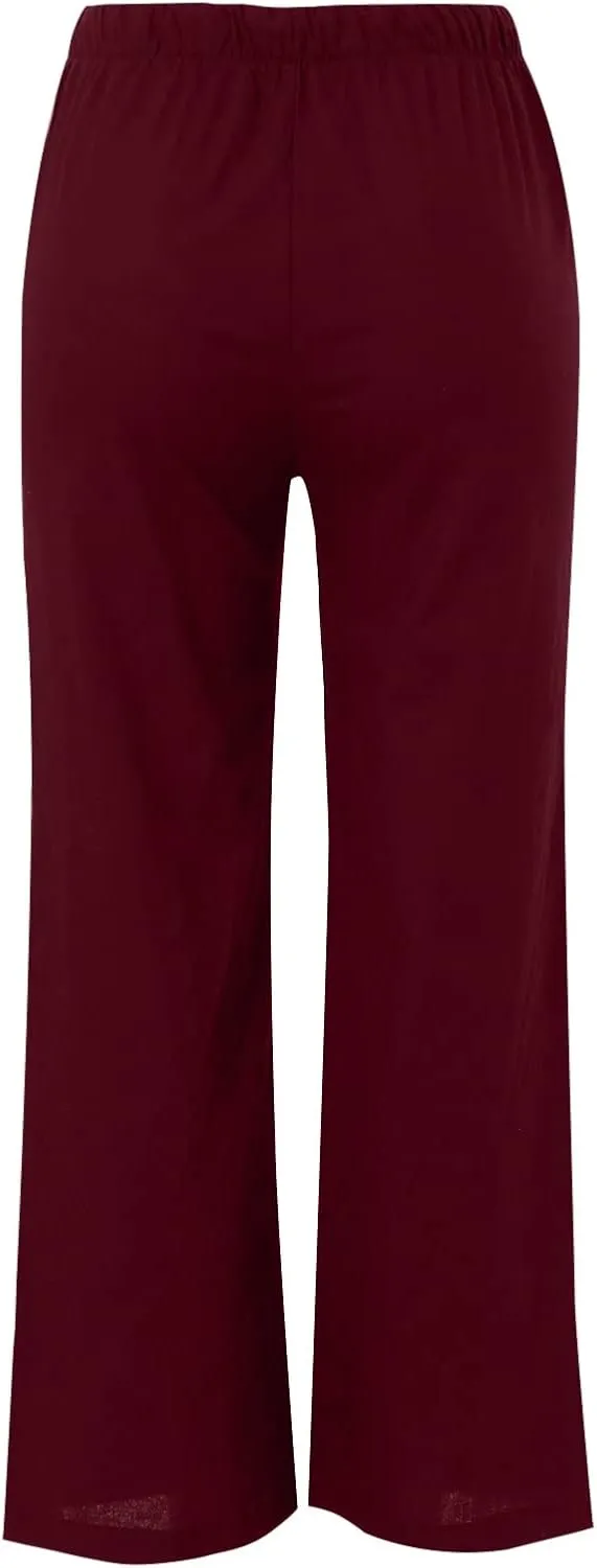 Women's Wide Leg Sweatpants Winter Fit Sports Slacks with Pockets Fleece Lined Water Resistant