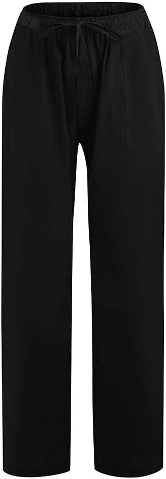 Women's Wide Leg Sweatpants Winter Fit Sports Slacks with Pockets Fleece Lined Water Resistant