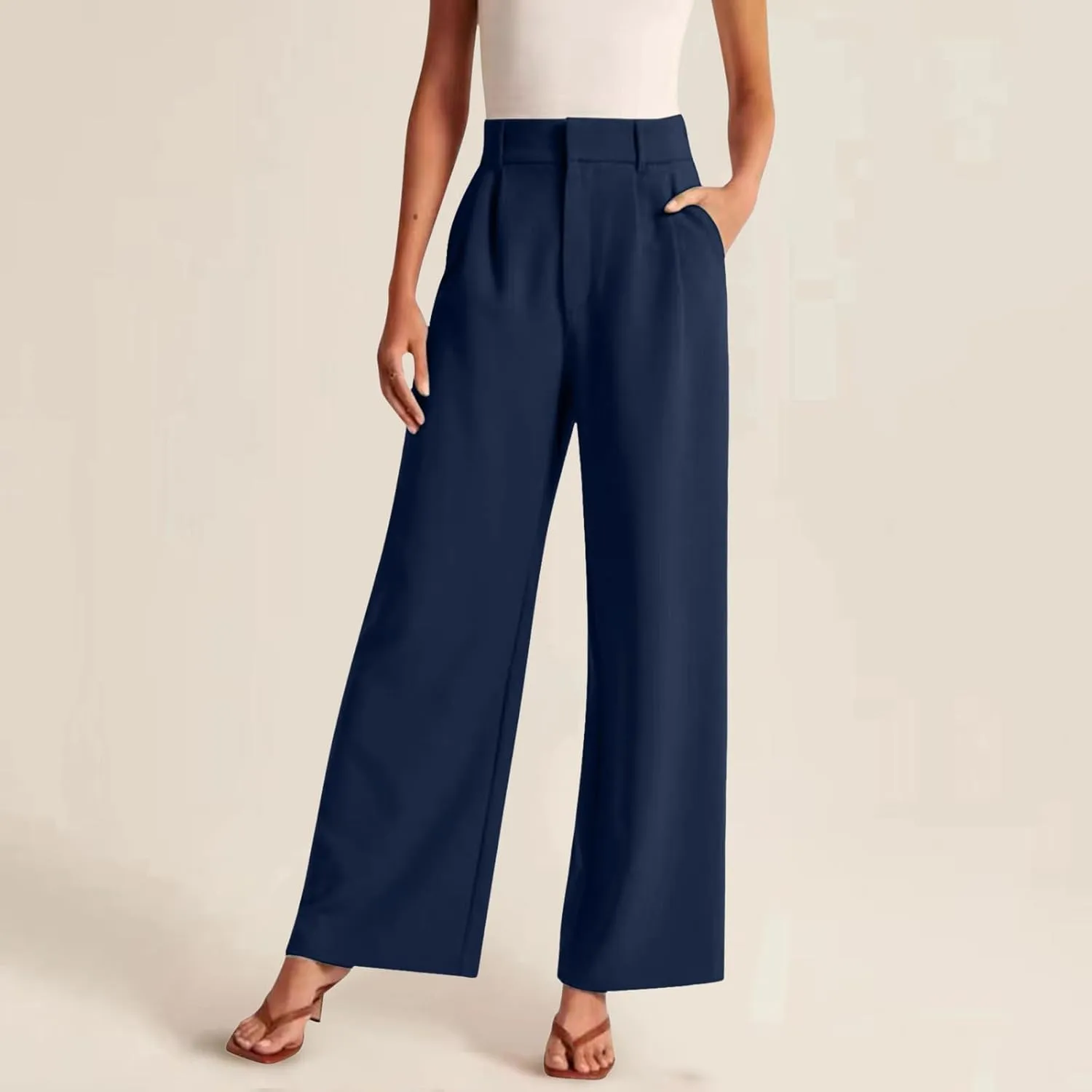 Women's Wide Leg Sweatpants Winter Fit Sports Slacks with Pockets Fleece Lined Water Resistant
