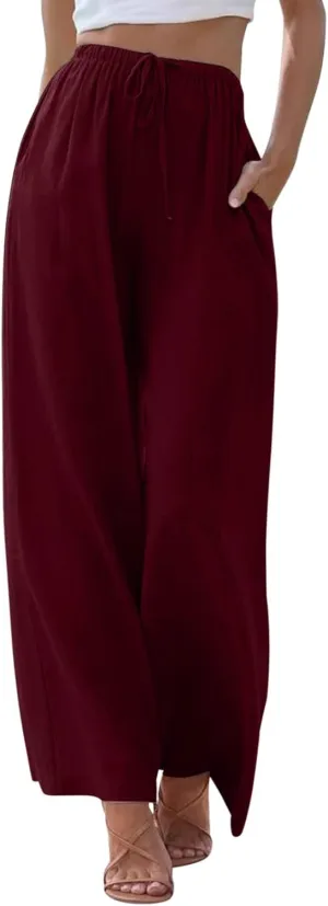 Women's Wide Leg Sweatpants Winter Fit Sports Slacks with Pockets Fleece Lined Water Resistant