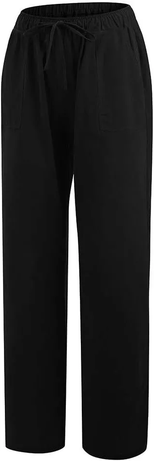 Women's Wide Leg Sweatpants Winter Fit Sports Slacks with Pockets Fleece Lined Water Resistant