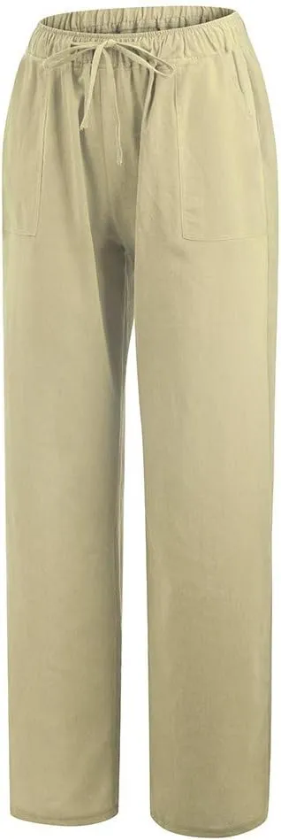 Women's Wide Leg Sweatpants Winter Fit Sports Slacks with Pockets Fleece Lined Water Resistant
