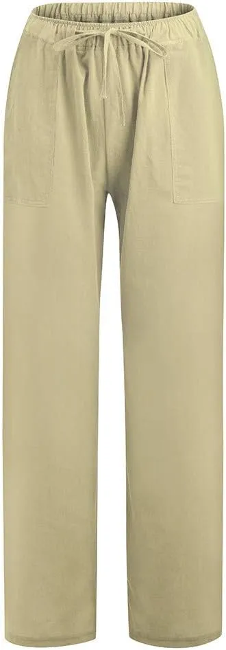 Women's Wide Leg Sweatpants Winter Fit Sports Slacks with Pockets Fleece Lined Water Resistant
