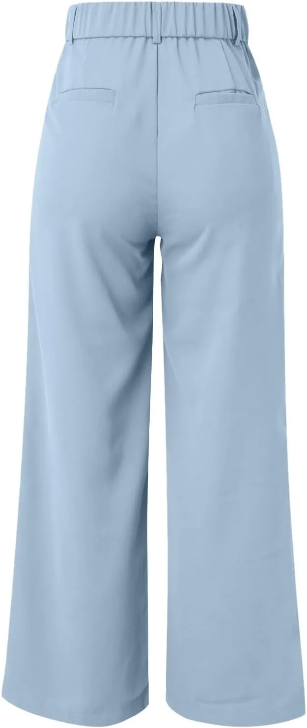 Women's Wide Leg Sweatpants Winter Fit Sports Slacks with Pockets Fleece Lined Water Resistant