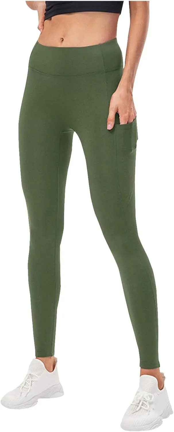 Wool Lined High Waist for Women Winter Thermal Thick Running Tights Soft & Slim Soft Yoga Pants