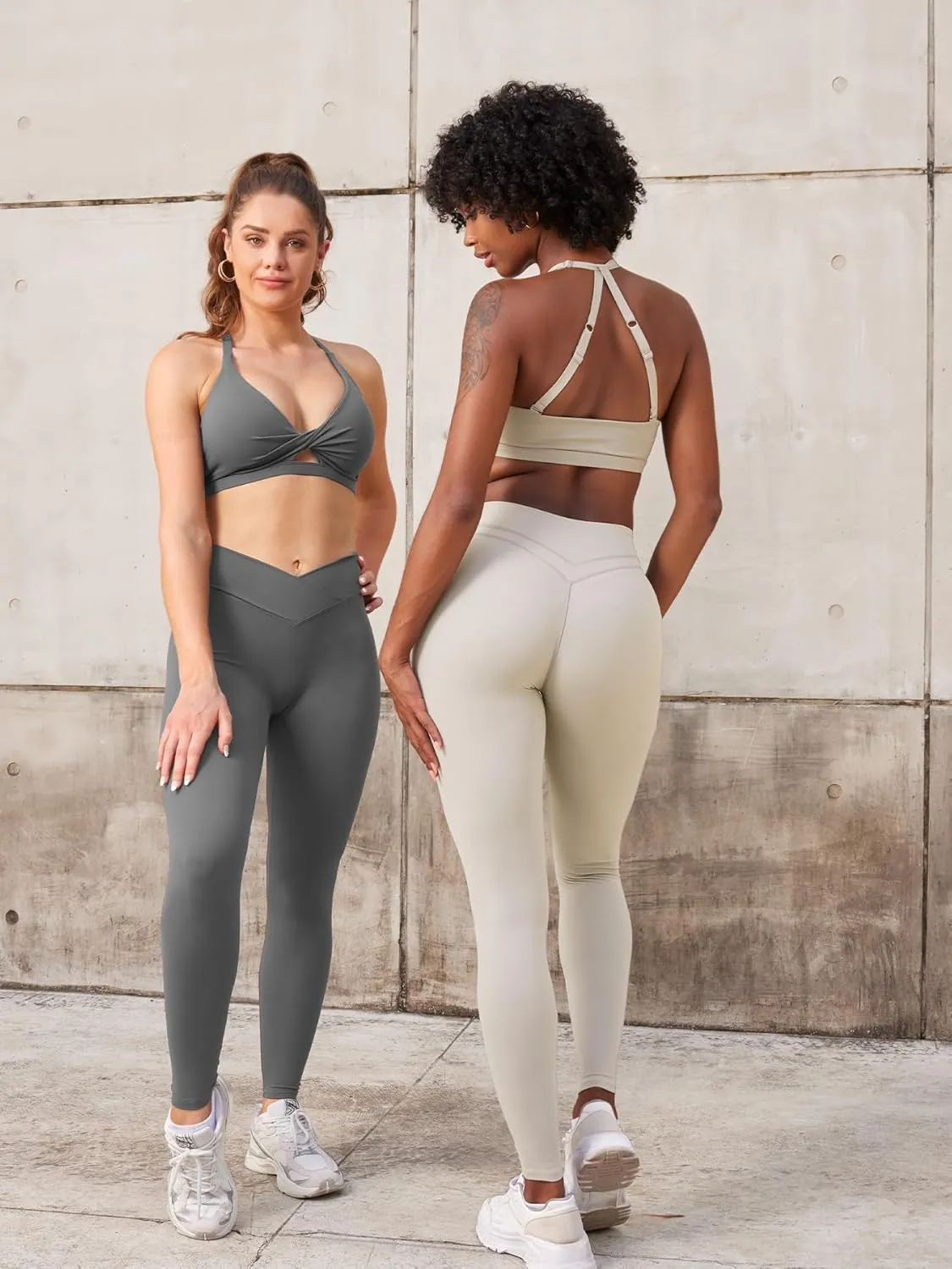 YEOREO Cross Waist Butt Lifting Workout Leggings for Women Hidden Scrunch Yoga Pants Crossover Tummy Control Leggings