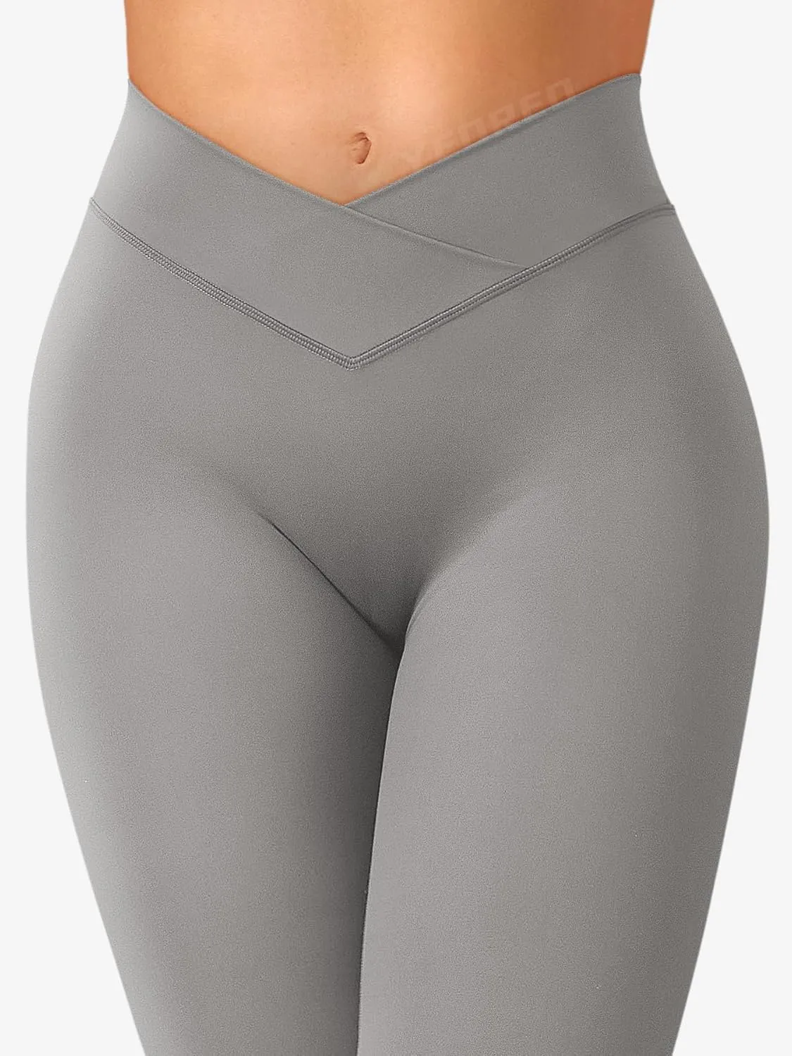 YEOREO Cross Waist Butt Lifting Workout Leggings for Women Hidden Scrunch Yoga Pants Crossover Tummy Control Leggings