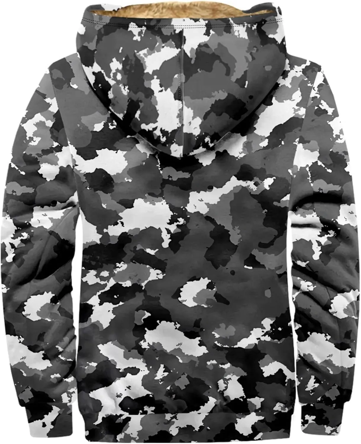 Yesunpxs Winter Jackets for Men Heavyweight Sweatshirt Hoodie Coat Fleece Sherpa Lined Zip Up Sweatshirt Jacket with Pockets