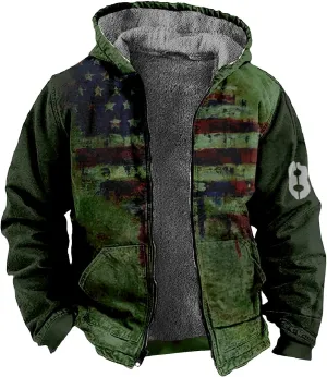Yesunpxs Winter Jackets for Men Heavyweight Sweatshirt Jacket Zip Up Sweatshirt Fleece Sherpa Lined Hoodie Coat with Pockets
