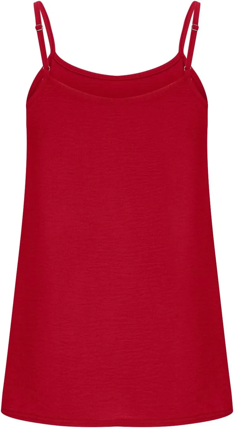 YRAETENM Womens Spaghetti Strap Tank Top Scoop Neck Sleeveless Camisole Tops Loose Fit Dressy Casual Shirts Summer Outfits