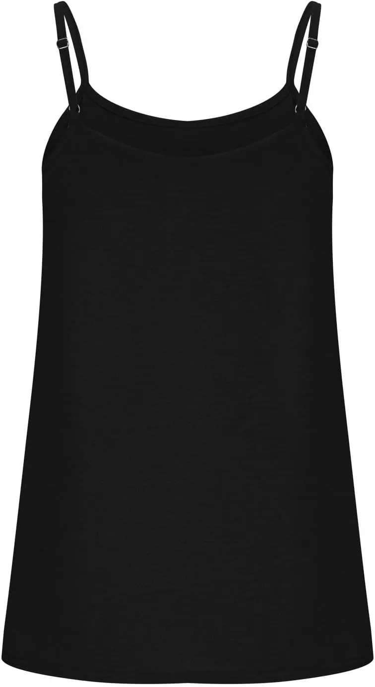 YRAETENM Womens Spaghetti Strap Tank Top Scoop Neck Sleeveless Camisole Tops Loose Fit Dressy Casual Shirts Summer Outfits