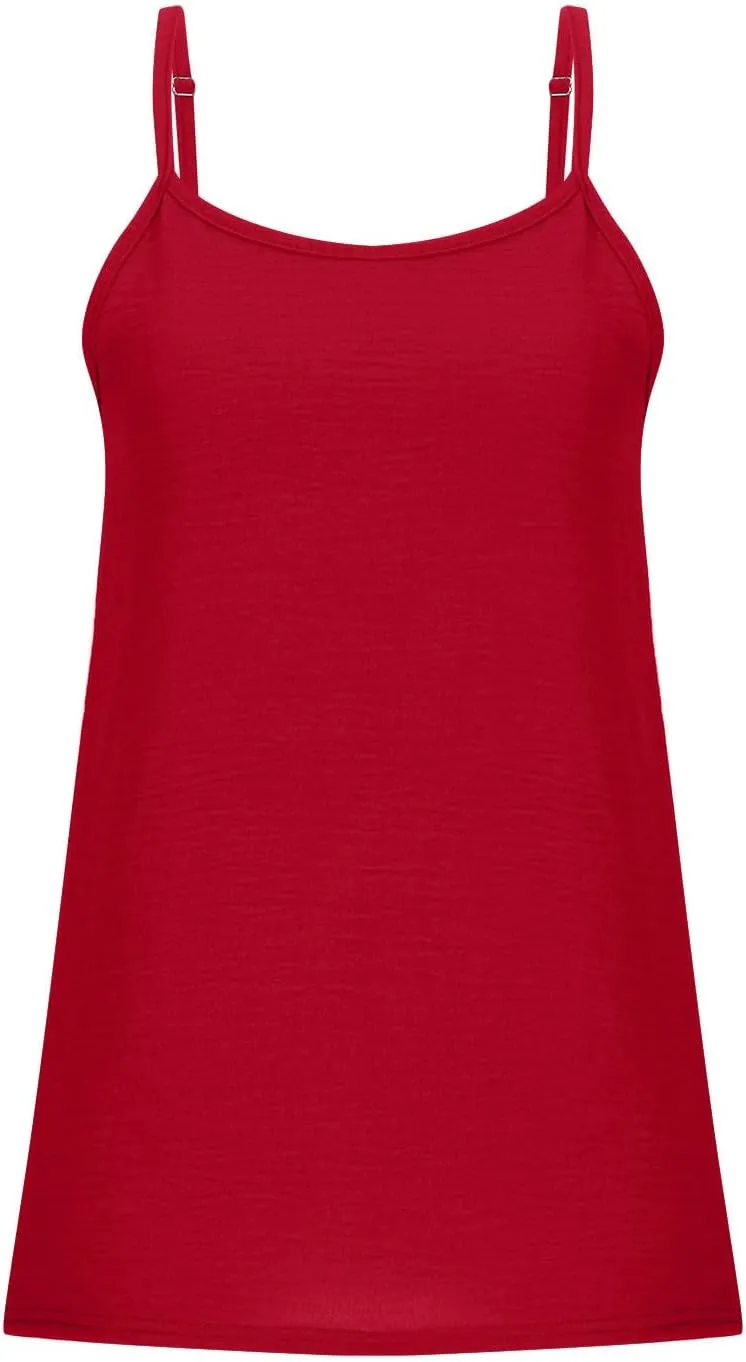 YRAETENM Womens Spaghetti Strap Tank Top Scoop Neck Sleeveless Camisole Tops Loose Fit Dressy Casual Shirts Summer Outfits