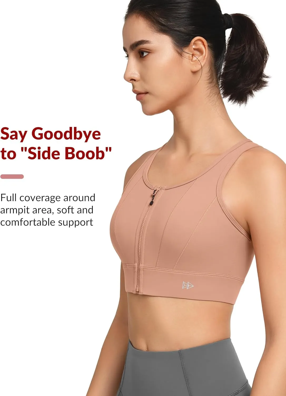 Yvette Front Closure Sports Bras for Women High Support Large Bust Supportive Sports Bra High Impact for Running