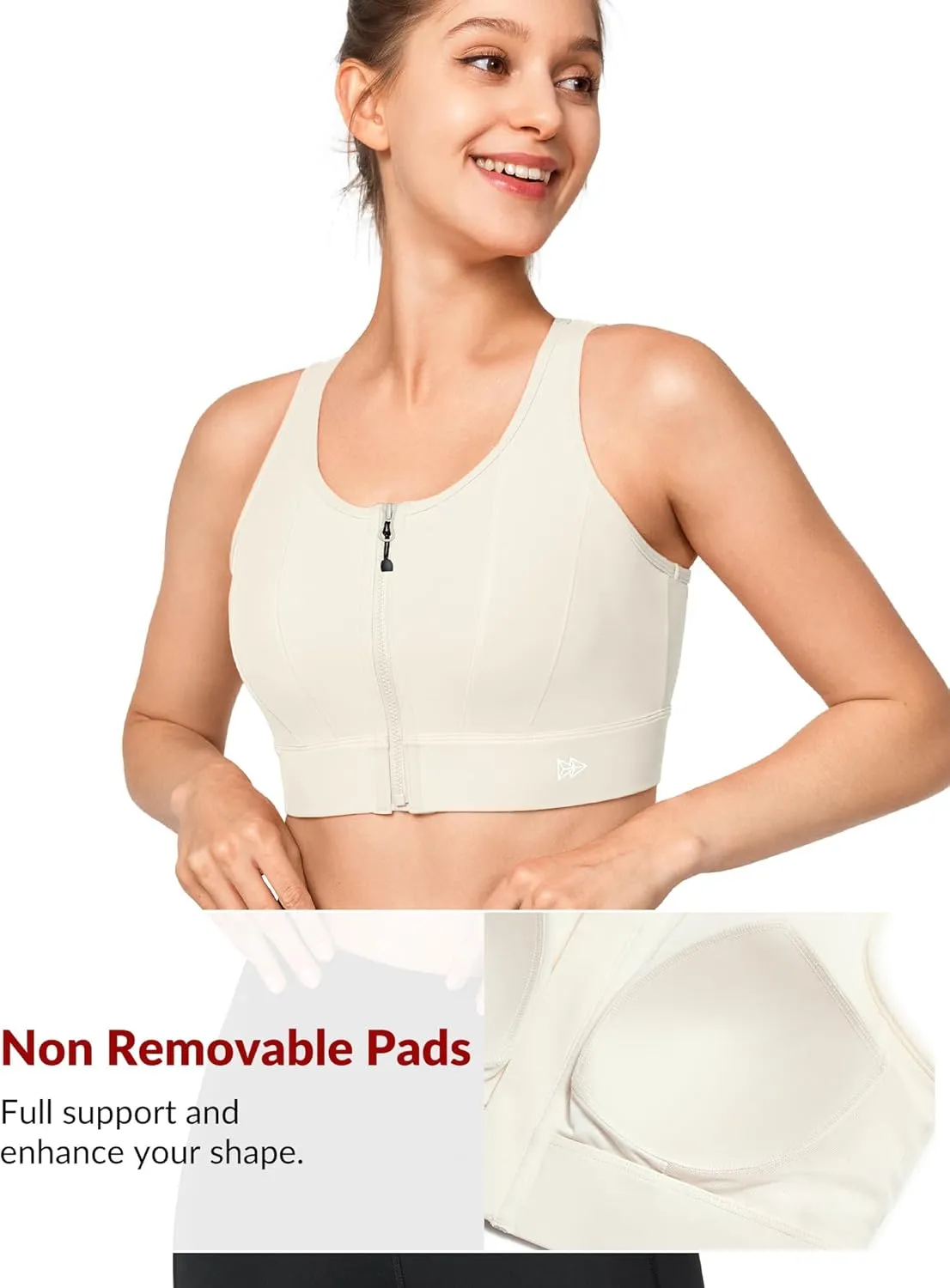 Yvette Front Closure Sports Bras for Women High Support Large Bust Supportive Sports Bra High Impact for Running