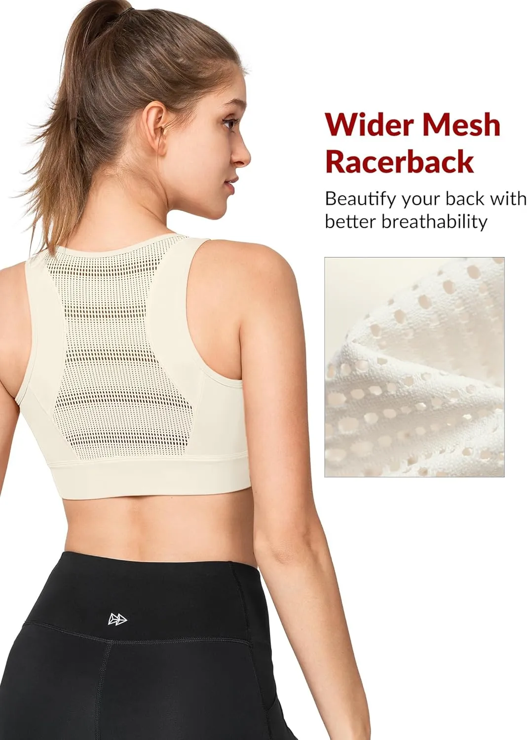 Yvette Front Closure Sports Bras for Women High Support Large Bust Supportive Sports Bra High Impact for Running