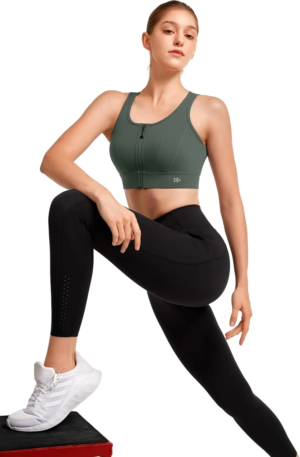 Yvette Front Closure Sports Bras for Women High Support Large Bust Supportive Sports Bra High Impact for Running