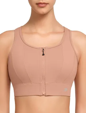Yvette Front Closure Sports Bras for Women High Support Large Bust Supportive Sports Bra High Impact for Running