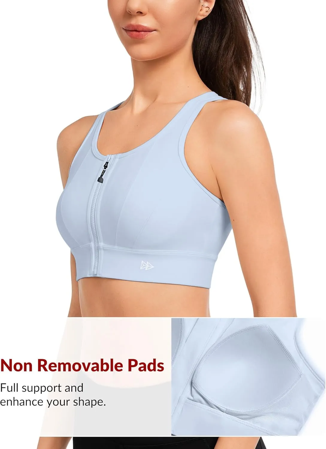 Yvette Front Closure Sports Bras for Women High Support Large Bust Supportive Sports Bra High Impact for Running
