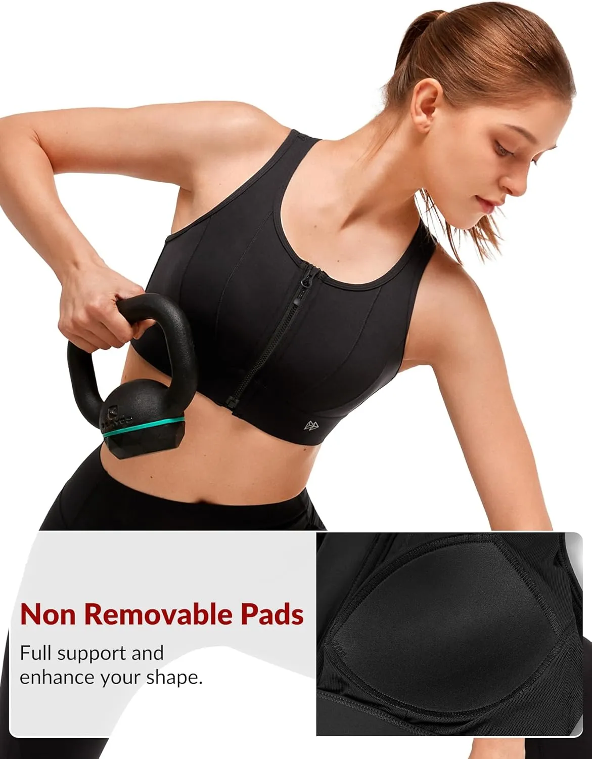 Yvette Front Closure Sports Bras for Women High Support Large Bust Supportive Sports Bra High Impact for Running