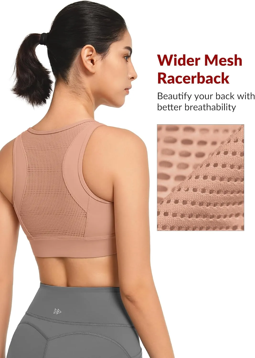 Yvette Front Closure Sports Bras for Women High Support Large Bust Supportive Sports Bra High Impact for Running