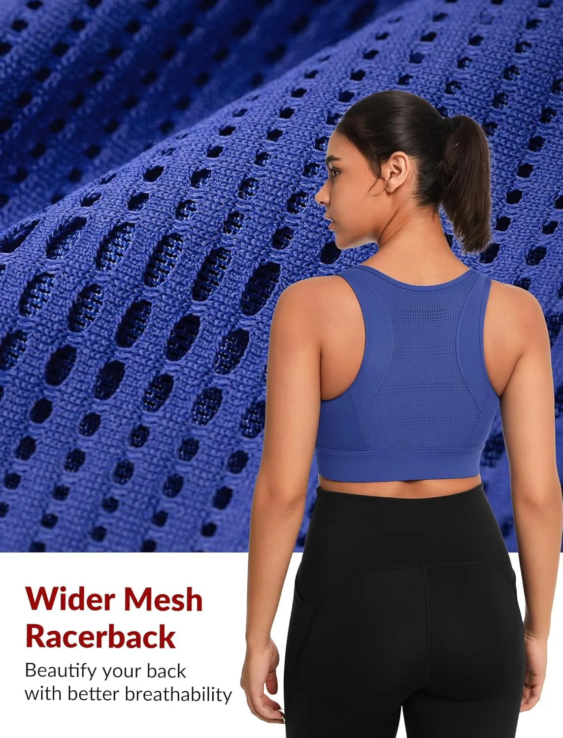 Yvette Front Closure Sports Bras for Women High Support Large Bust Supportive Sports Bra High Impact for Running